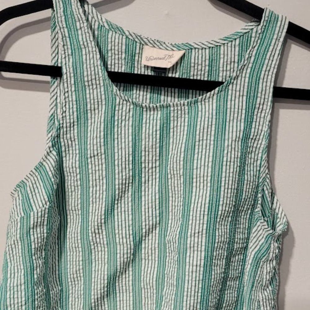 Green and White Tank-top